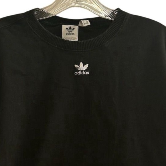 Adidas Originals Men’s Black Tee Size M Crew Neck Solid Logo - Picture 3 of 7